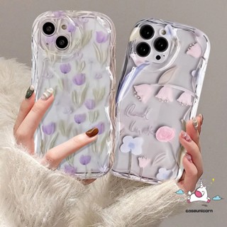 เคสโทรศัพท์มือถือนิ่ม แบบใส ขอบโค้ง ลายดอกทิวลิป 3D สีม่วง สําหรับ Infinix Hot 12 30i 8 30 20 10 11 9 Play Hot 8 9 10Lite Smart 6 5 7 6Plus Note 12 G96 4G