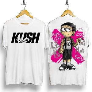 KU$H Doraemon Nobita เสื้อยืดเสื้อผ้าที่มีคำปลอดภัยการออกแบบที่มีคุณภาพดี สำหรับผู้ชาย Black/ White tshirtS-5XL