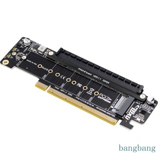 Bang PCIE4 0 การ์ดไรเซอร์ต่อขยาย พร้อมไฟแสดงสถานะ LED 2x NVMe 2 ชิ้น