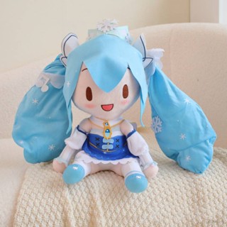 ตุ๊กตายัดนุ่น รูปมงกุฎ Miku Hatsune Miku Snow น่ารัก เหมาะกับของขวัญ สําหรับตกแต่งบ้าน