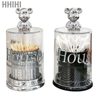 Hhihi Cotton Swab Box Case  Crystal Clear Exquisite Space Saving Dustproof Toothpick Holder for Household