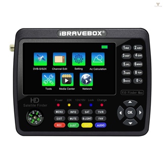 Fw iBRAVEBOX V10 Finder Max HD เครื่องค้นหาสัญญาณทีวีดาวเทียม DVB-S S2 S2X ดิจิทัลมือถือ เครื่องวัดสัญญาณดาวเทียม Finder H.265 4.3 นิ้ว LCD สําหรับปรับจานนั่ง