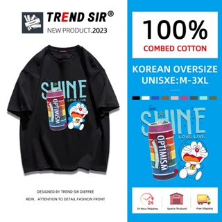 TrendSir 🌈พร้อมส่ง🌈 เสื้อยืดแฟชั่น น่ารักๆ บายขนส่งเเท้เเบบฝ้ มี7สี M-3XL