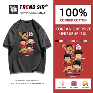 TrendSir พร้อมส่ง🧸 เสื้อยืดโอเวอร์ไซส์ คอกลม เสื้อยืดแฟชั่นสไตล์เกาหลี มี7สี M-3XL