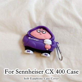 【คุณภาพสูง】เคสหูฟัง แบบนิ่ม ลายการ์ตูน สีม่วง สําหรับ Sennheiser CX 400 Sennheiser CX 400