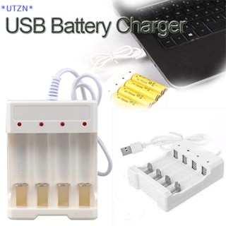 Utzn&gt; อะแดปเตอร์ชาร์จ USB 1.2V 4 ช่อง AA AAA ปลั๊ก USB