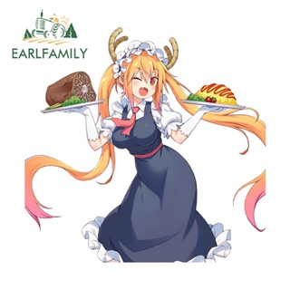 Earlfamily สติกเกอร์ ลายการ์ตูนอนิเมะ Miss Kobayashis Dragon Maid JDM ขนาด 13 ซม. x 12.7 ซม. สําหรับติดตกแต่งรถยนต์ ตู้เย็น