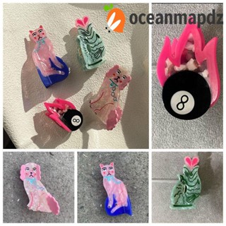 Oceanmapdz กิ๊บติดผม ลายกราฟฟิติ สําหรับสัตว์เลี้ยง สุนัข แมว อะซิเตท