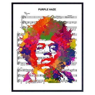 Jimi Hendrix X โปสเตอร์กราฟฟิติ สีม่วง สไตล์สตรีท สําหรับตกแต่งผนังบ้าน