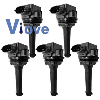 คอยล์พอดี 5 ชิ้น 30713416 9125601 สีดํา สําหรับ Volvo C70 S60 S70 S80 V70 XC70 XC90 2.0 2.3 2.4 2.5 T5