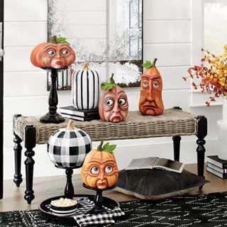 Wacky Pumpkin Face Simulation Props Halloween Fun Decorations Party Gift