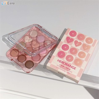 HERORANGE Calculating Love Eyeshadow Palette 12-Color Matte Pearlescent Glitter Powder Not Easy To Fly Powder Earth Color Eyeshadow ↑Eele