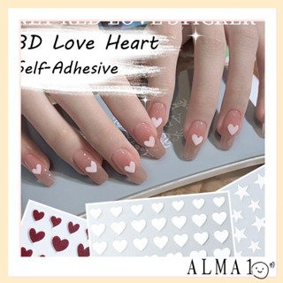 ALMA สติกเกอร์ตกแต่งเล็บ ลายตัวเลข 3 มิติ มีสีแดง สีดํา สีขาว