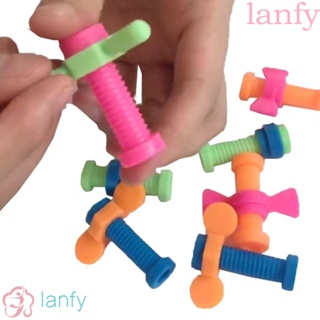 Lanfy ของเล่นคลายเครียด ABS หลากสี สําหรับออทิสติก 4 ชิ้น ต่อชุด