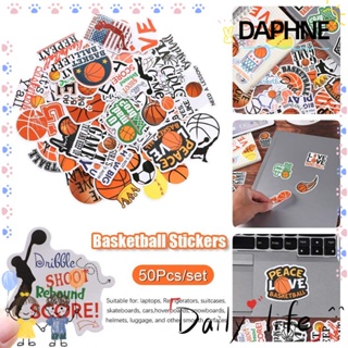 DAPHNE สติกเกอร์ ลายกราฟฟิติบาสเก็ตบอล กันน้ํา สําหรับตกแต่งสมุดภาพ 50 ชิ้น ต่อชุด