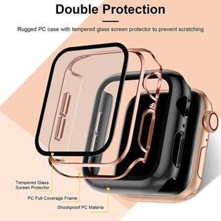 เคส PC แบบแข็ง พร้อมกระจกนิรภัยกันรอยหน้าจอ สําหรับ Apple Watch 49 มม.