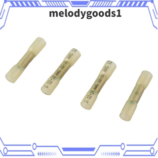 Melodygoods1 หางปลาเชื่อมต่อสายไฟ 12-10 เกจ สีเหลือง กันน้ํา สําหรับรถยนต์ 100 ชิ้น