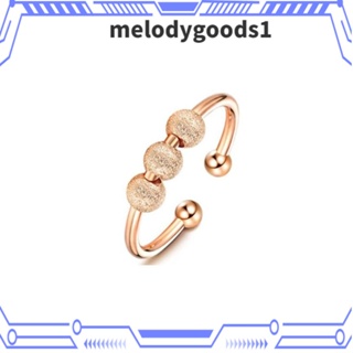 MELODYGOODS1 แหวนลูกปัดสเตนเลส หมุนได้ ป้องกันความวิตกกังวล