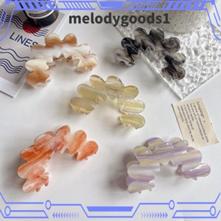 Melodygoods1 กิ๊บติดผม ทรงครึ่งวงกลม ลายดอกไม้ เครื่องประดับผม สําหรับผู้หญิง