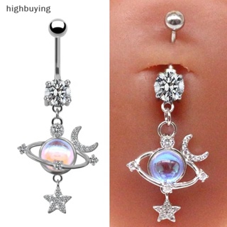 [highbuying] แฟชั่น แวววาว ดาว และดวงจันทร์ จี้สะดือ แหวน สเตนเลส ปุ่มท้อง สวยงาม สะดือ ร่างกาย แฟชั่น เครื่องประดับ ใหม่ พร้อมส่ง