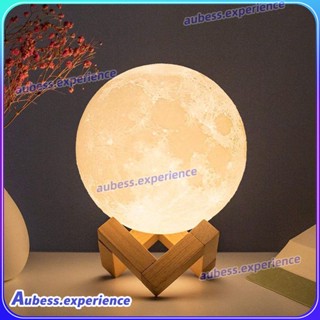 3D Moon Lamp LED Night Light Creative Touch Switch สำหรับตกแต่งห้องนอนของขวัญวันเกิดผู้เชี่ยวชาญ