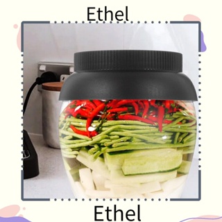 Ethel1 ขวดโหลพลาสติกใส PET ความจุ 450 มล. พร้อมฝาปิด สําหรับเก็บกิมจิ