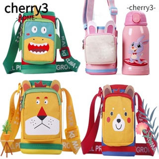 CHERRY3 กระเป๋าใส่ขวดน้ํา มีฉนวนกันความร้อน ลายการ์ตูน พร้อมสายคล้อง สําหรับเล่นกีฬา