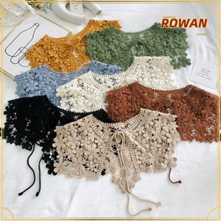 ROWANS เสื้อเบลาส์ คอเคป ผ้าลูกไม้ ขนาดเล็ก ปรับขนาดได้ ถอดออกได้