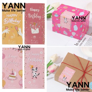 YANN1 สติกเกอร์ฉลาก ลาย Thank You ขนาด 2*4 นิ้ว สําหรับติดตกแต่งบรรจุภัณฑ์ 50 ชิ้น