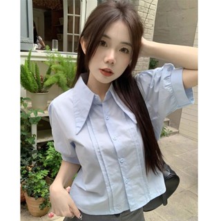 Milyfashion jk เสื้อยูนิฟอร์ม นักเรียนหญิง เวอร์ชั่นเกาหลี แขนสั้น ฤดูร้อน ญี่ปุ่น ผู้หญิง สไตล์ใหม่ ออกแบบเสื้อเชิ้ต ดูผอมลง เสื้อผู้หญิง