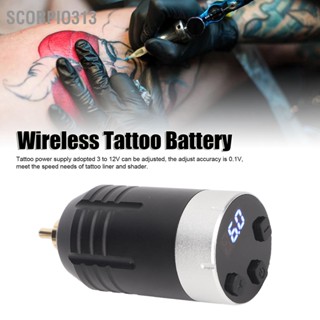 Scorpio313 RCA Wireless Tattoo Power Supply ความจุ 1500mAh จอแสดงผล LED แบตเตอรี่เครื่องสักแบบชาร์จไฟได้