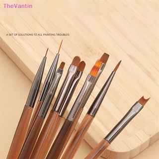 Thevantin แปรงปากกาเพ้นท์เล็บ อะคริลิค ยูวีเจล ลายทาง สําหรับตกแต่งเล็บ DIY