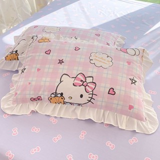 ปลอกหมอน ผ้าฝ้าย ลาย Hello Kitty ขนาด 48x74 ซม.