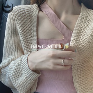 Ming เสื้อคาร์ดิแกนลําลอง ผ้าถัก สีพื้น แฟชั่นฤดูร้อน สําหรับผู้หญิง TH