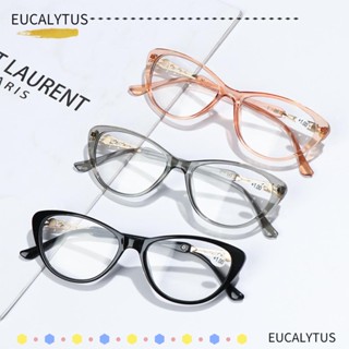 Eutus +1.0~+4.0 แว่นตาอ่านหนังสือ สายตาสั้น ทรงตาแมว สีใส สําหรับผู้ชาย ผู้หญิง