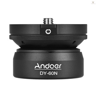 Fw Andoer DY-60N Tripod Leveling Base Leveler Adjusting Plate Aluminum Alloy 3/8 Inch Screw Interface with Bubble Level  Bag for    DSLR Camera