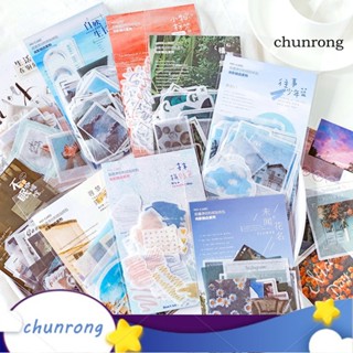 Chunrong สติกเกอร์กระดาษวาชิ DIY สําหรับตกแต่งสมุดไดอารี่ อัลบั้ม เครื่องเขียน 40 ชิ้น