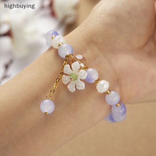 [highbuying] วินเทจ คริสตัล มุก ลูกปัด สร้อยข้อมือ แฟชั่นหรูหรา ดอกไม้ เสน่ห์ กําไลข้อมือ ขนาดเล็ก สด มือ เครื่องประดับ สําหรับผู้หญิง ปาร์ตี้ ของขวัญ สินค้าใหม่