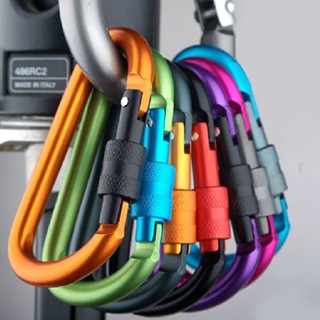 D Shape Aluminum Alloy Carabiner Clasps Keychain Snap Clip Carabiner Buckle