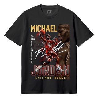 เสื้อยืดพิมพ์ลาย เสื้อยืดแขนสั้น ผ้าฝ้าย พิมพ์ลาย Nba - michael Jordan combed 30s s - m - l - xl - xxl kaos Basketball d