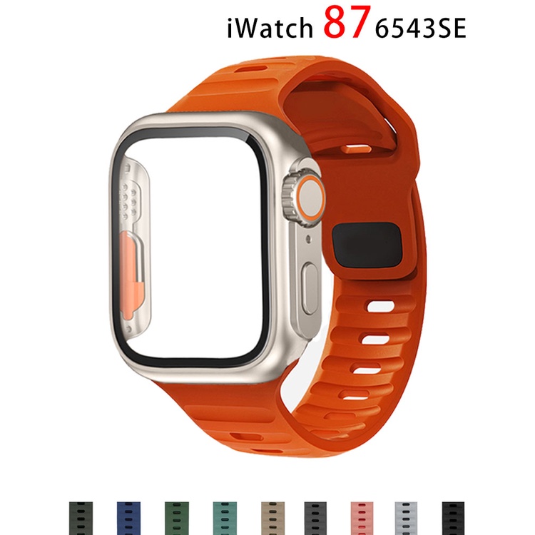 เคส พร้อมสายคล้อง สําหรับ Apple Watch Band 45 มม. 44 มม. 41 มม. 40 มม. Iwatch Series 3 4 5 6 Se 7 8