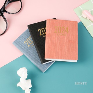 Hosty Agenda 2024 สมุดโน๊ตไดอารี่ ปฏิทิน รายสัปดาห์ แพลนเนอร์ ไดอารี่ Caderno To Do List Pocket Note Book Diario Calendar Office Papelaria Notepad