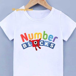 เสื้อยืด พิมพ์ลายการ์ตูนอนิเมะ Numberblocks แฟชั่นฤดูร้อน สําหรับเด็กผู้หญิง และเด็กผู้ชาย