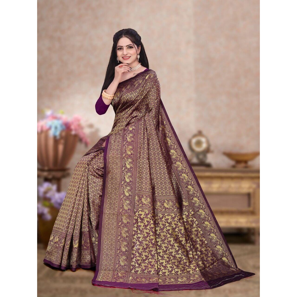 MK754 SAREE FABRIC : SOFT LICHI SILK CLOTH
