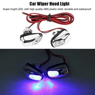 หัวฉีดสเปรย์ปัดน้ําฝน ติดกระจกหน้ารถยนต์ LED 2 ชิ้น