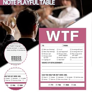 WTF Pad Nifty Notes Funny Notepads Checklist Memo Pad Excellent Source of Irony