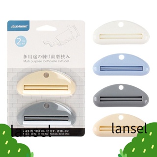 Lansel เครื่องบีบยาสีฟัน แบบพลาสติก อเนกประสงค์ สุ่มสี อุปกรณ์เสริม สําหรับห้องน้ํา 4 ชิ้น