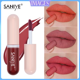 Saniye ลิปสติก 12 สี เนื้อแมท พกพาง่าย ไม่เหนียวเหนอะหนะ ใช้งานง่าย