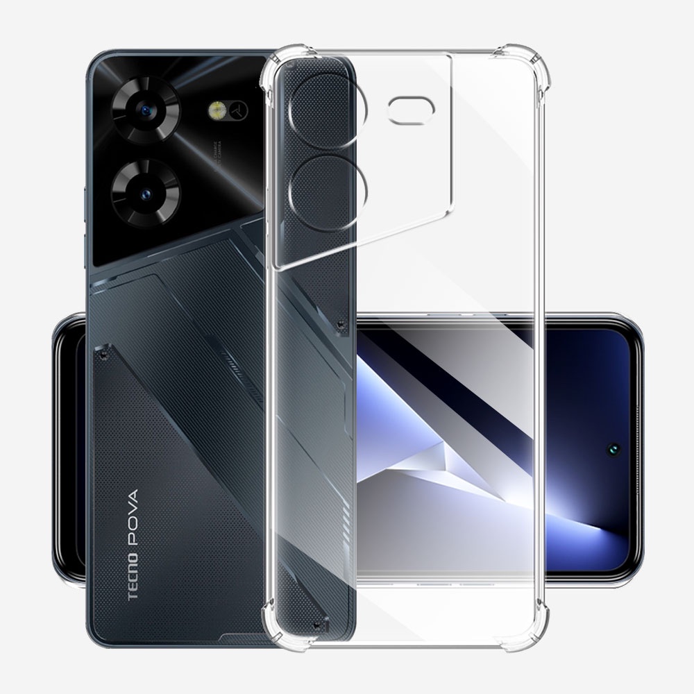 สําหรับ Tecno Pova 5 กรณีซิลิโคนกันกระแทกนุ่มสําหรับ Tecno Pova5 Techno Pova5 LH7n โปร่งใส TPU เคสโท