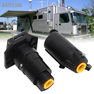 Aries306 7 Pin Round Trailer Connector ชายหญิงสายไฟอะแดปเตอร์ปลั๊ก Way Plug Splice Kit สำหรับ RV Semitrailers